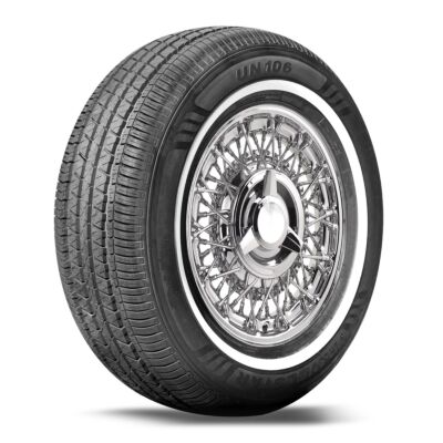 Travelstar UN106 205/75R14 95S 18mm Whitewall All-Season Tire - Classic Style for Passenger Cars