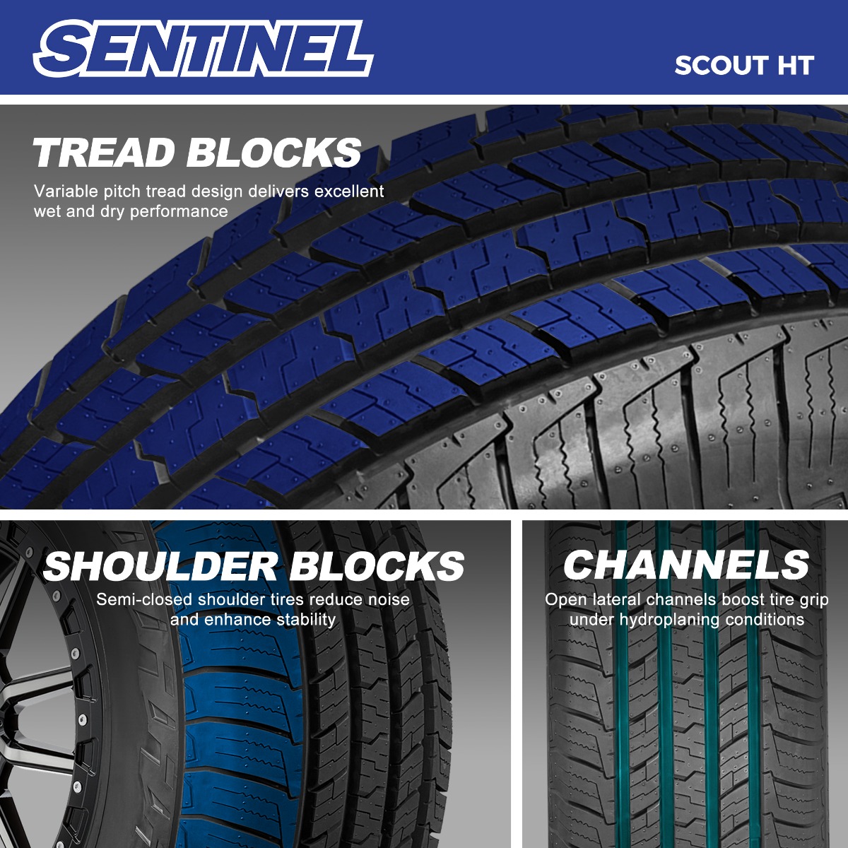 Sentinel Scout HT tread design details