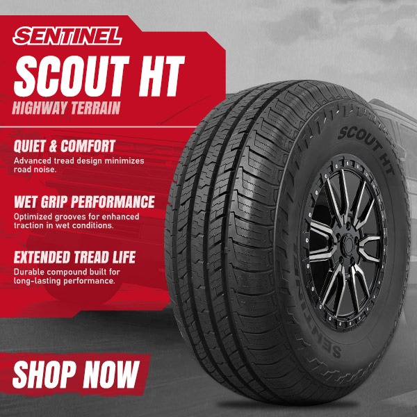 Sentinel Scout HT highway terrain tire for quiet and smooth ride - 20% OFF Sale