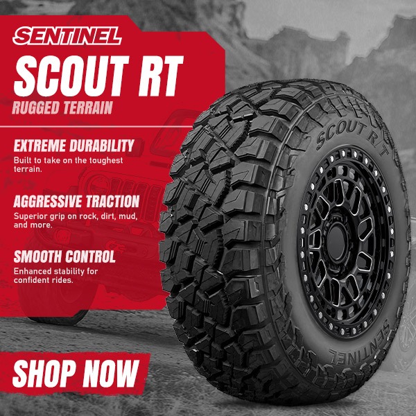 Sentinel Scout RT rugged terrain tire for aggressive off-road performance - 20% OFF Discount