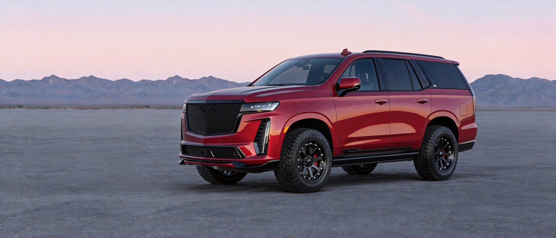 Red SUV equipped with Finalist Terreno A/T all-terrain tires